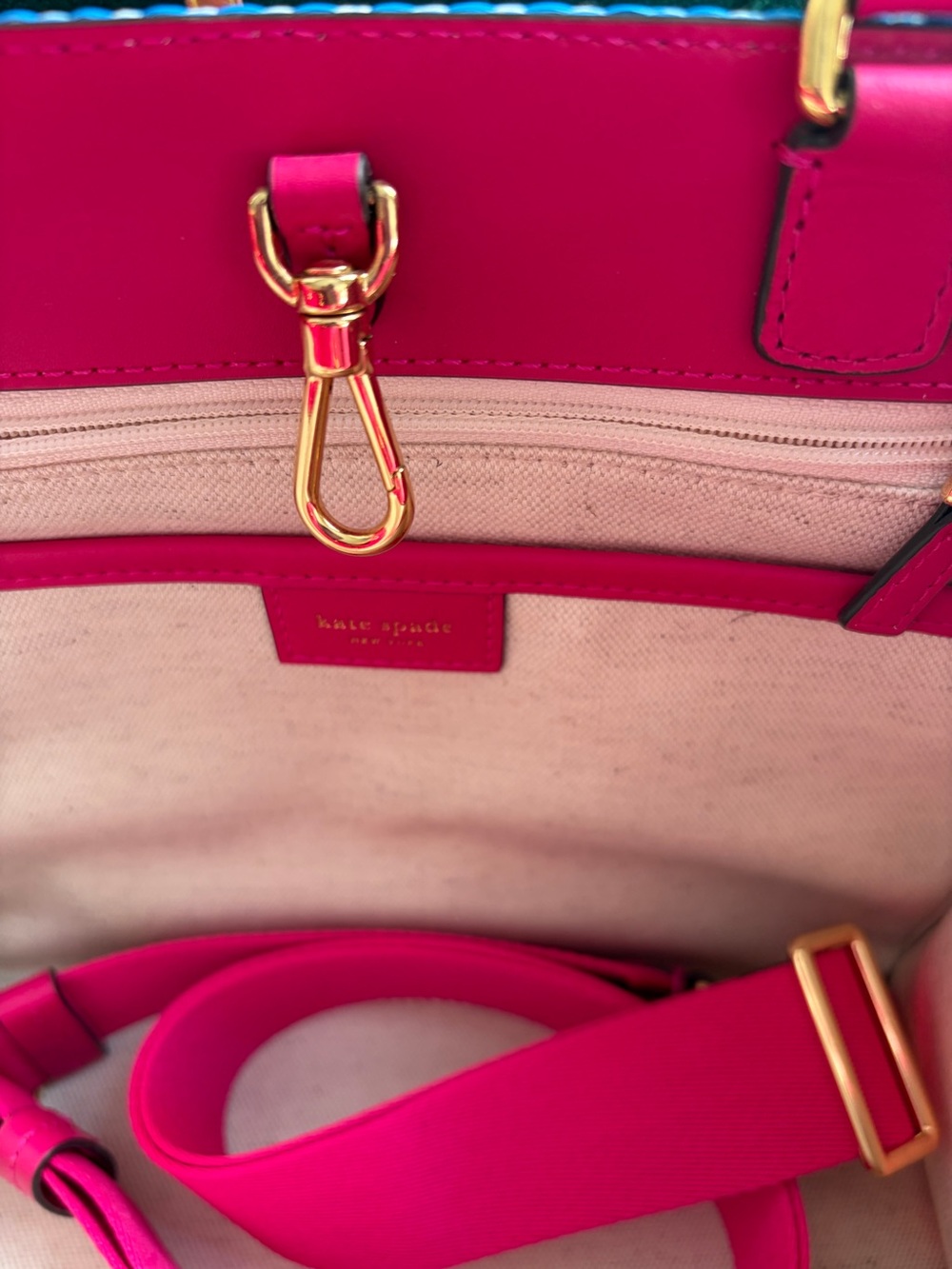 Kate Spade Manhattan Small Tote and Crossbody with Pink Multicolored Stripes - Picture 3 of 8
